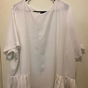 Eloquii size 26side peplum white blouse
